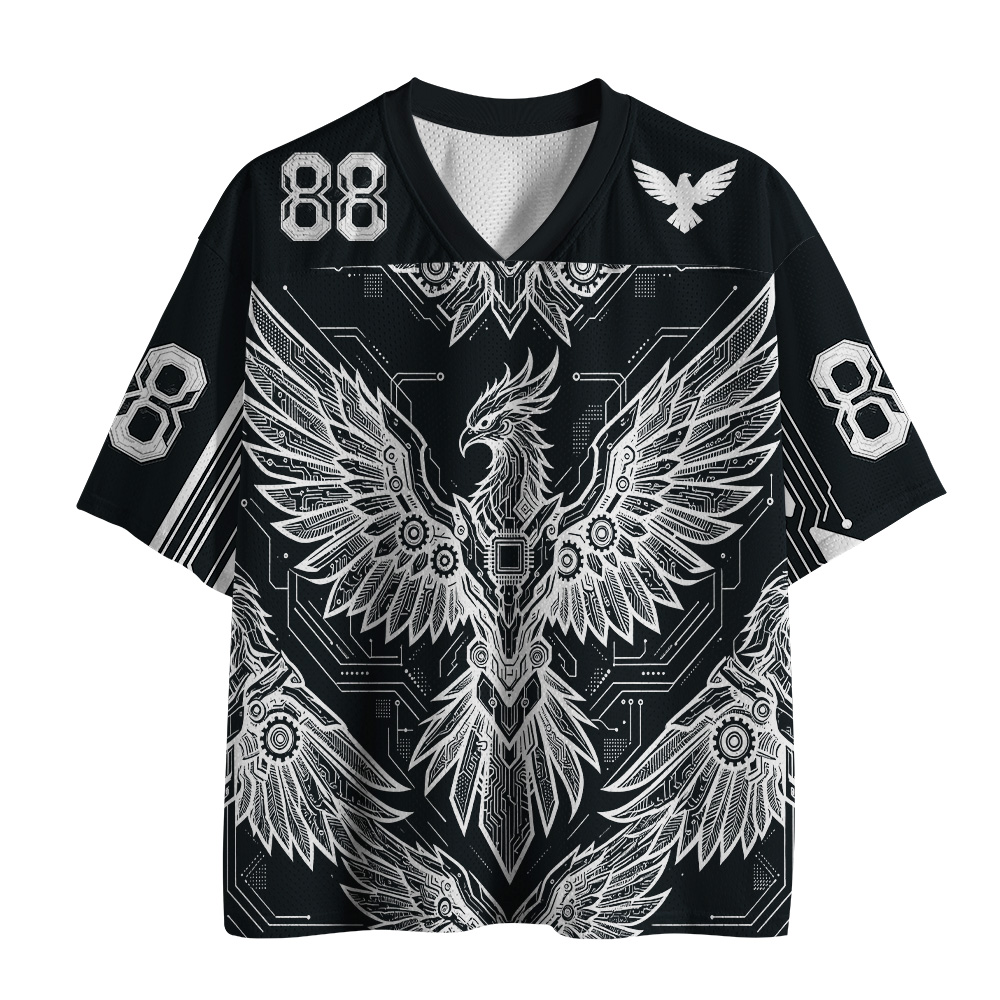 3D Printing Eagle - Cyber ​​Mechanical Eagle Siyah Beyaz Devre