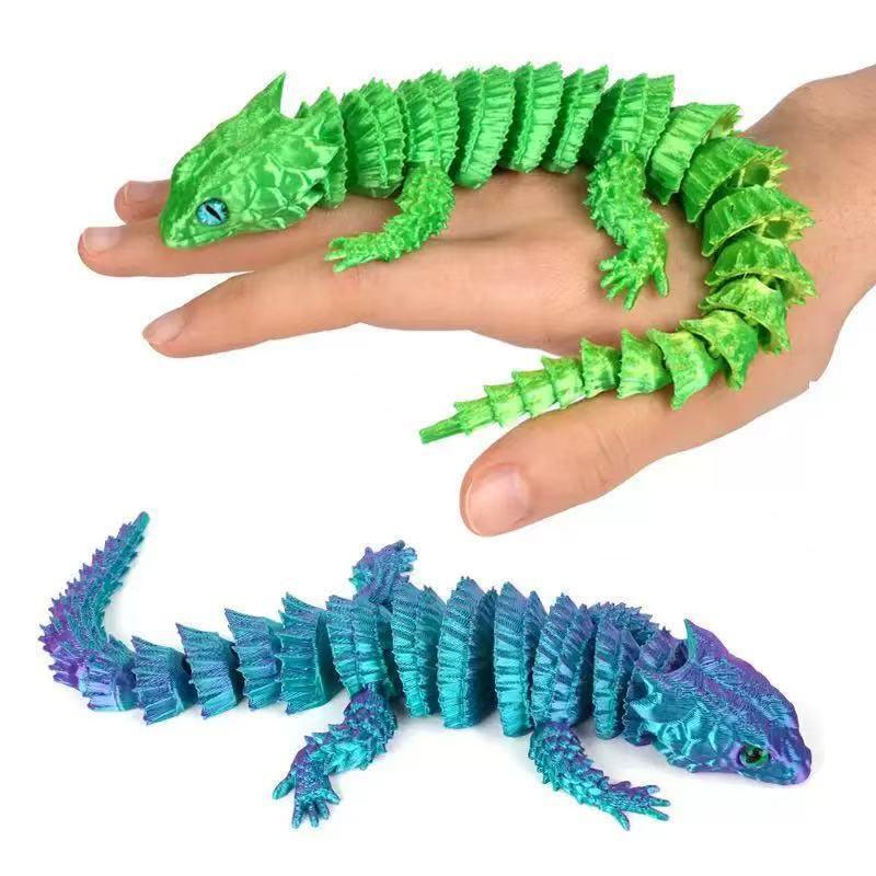 3D Printing Lizard - 3D Baskılı Yapışık Kertenkele Karikatür Heykeli