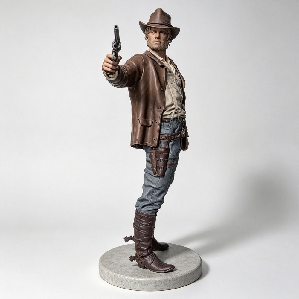 3D Printing Drawing - 1/24/12/6 Red Dead Western Kovboy Çekim